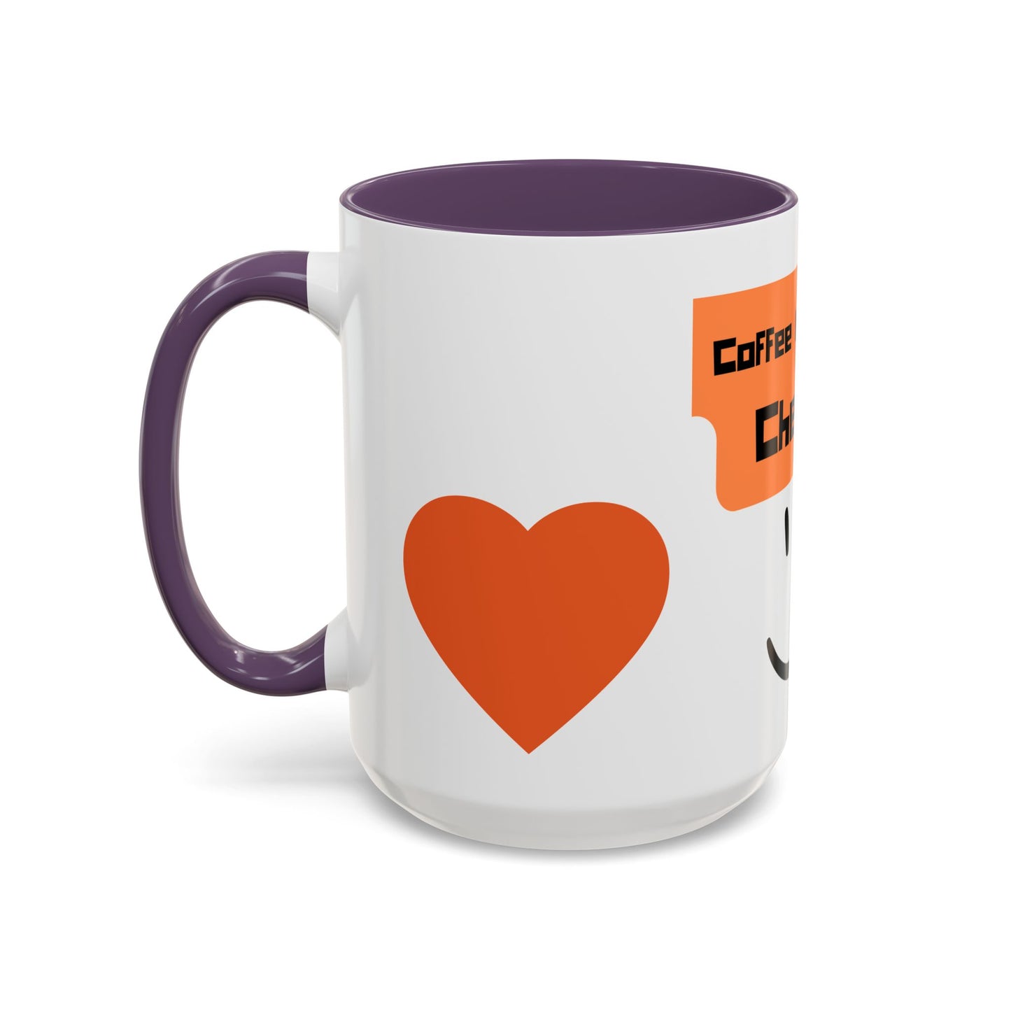 Coffee Keeps Me Cheerful Accent Mug — Smiley Heart 11/15oz