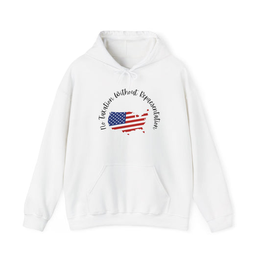 Patriotic Continent Hoodie – "No Taxation Without Representation"  USA Sweatshirt