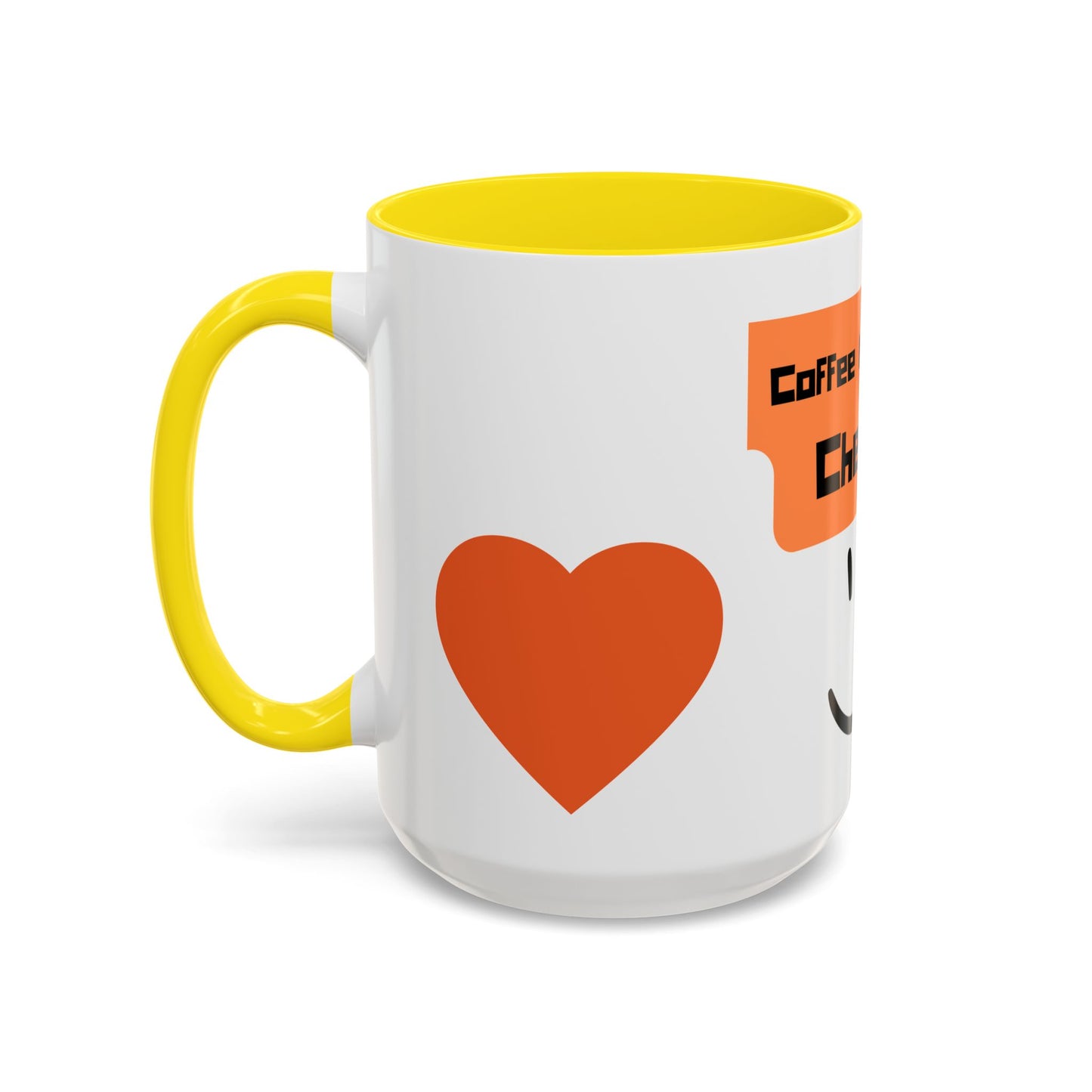 Coffee Keeps Me Cheerful Accent Mug — Smiley Heart 11/15oz