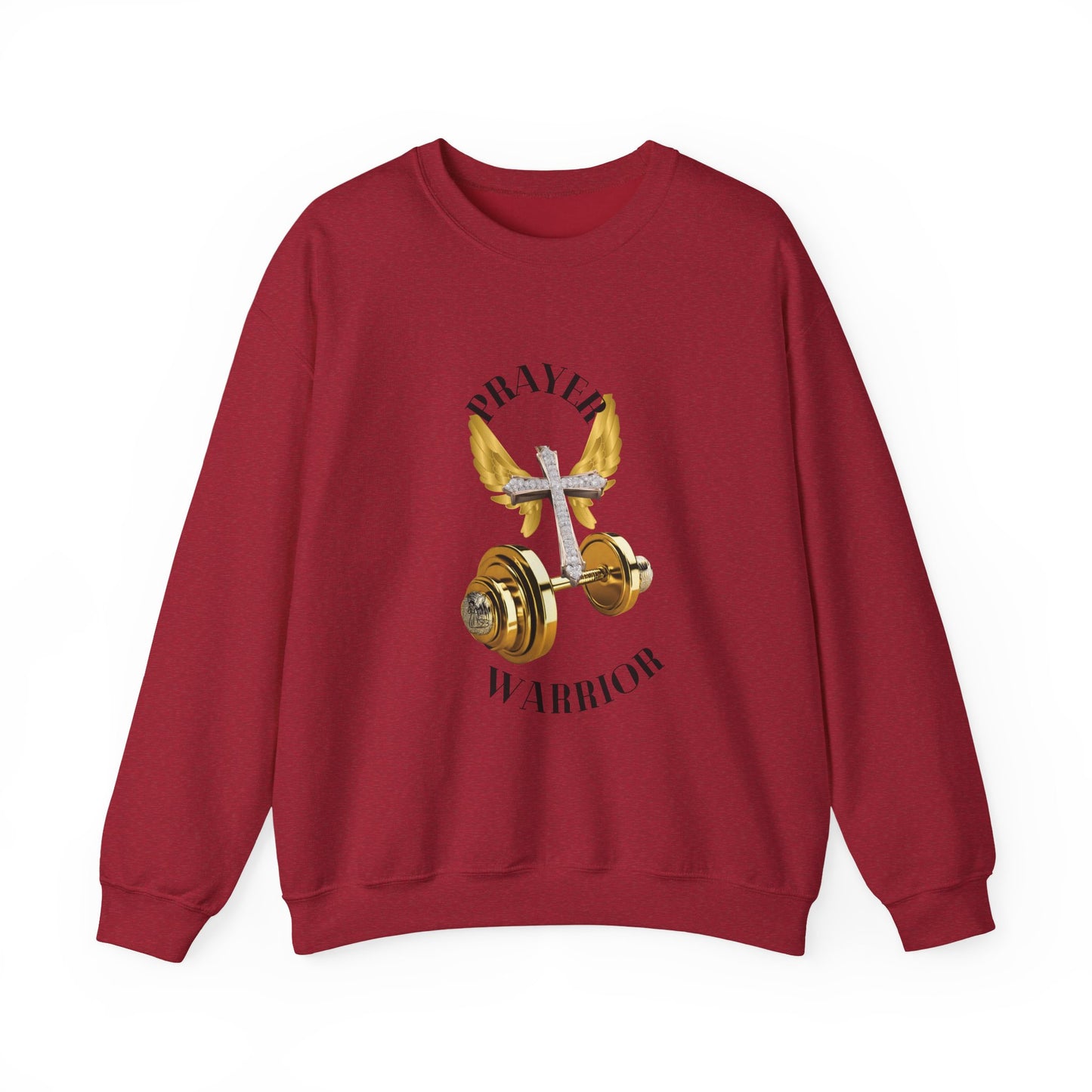Holy Sweatshirt for "Prayer Warriors" Gold Weights with Wings  and Holy Cross
