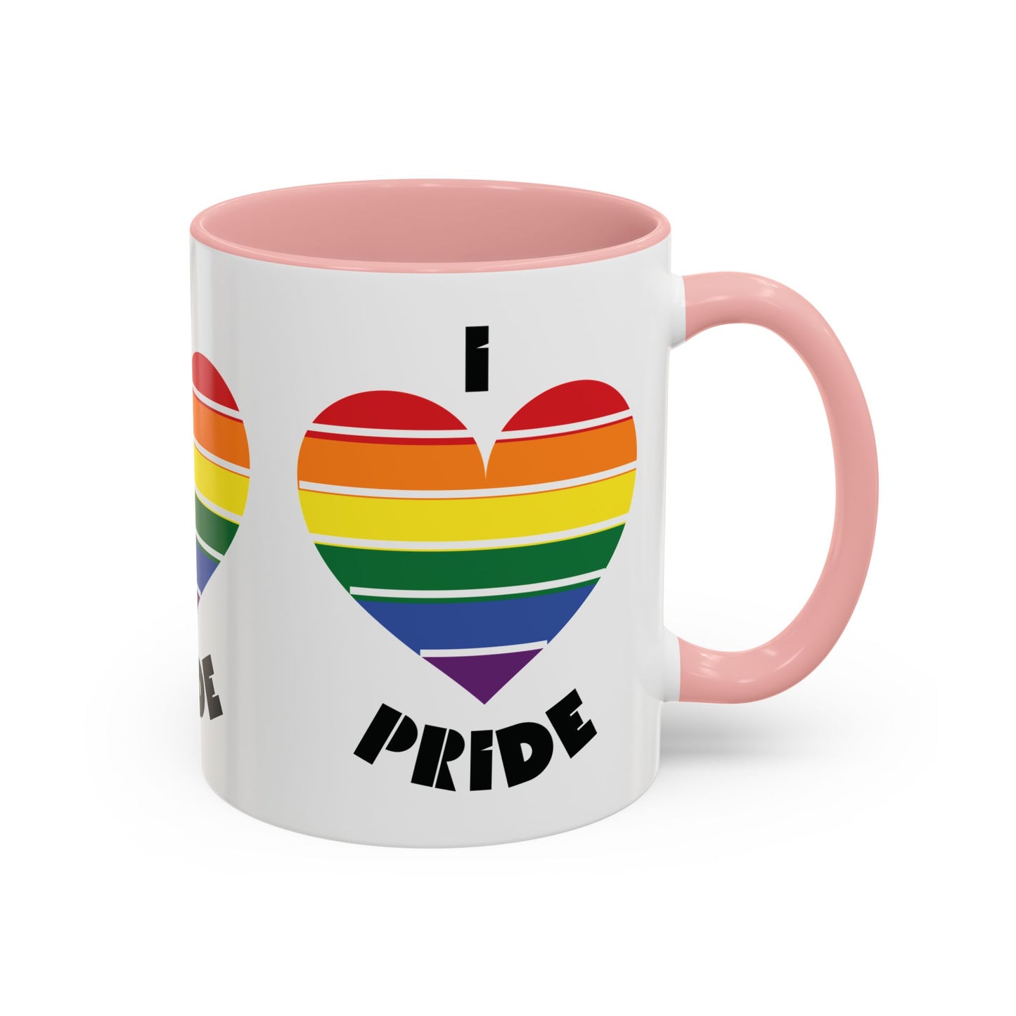 I Heart Pride Accent Coffee Mug – Rainbow Love 11/15oz