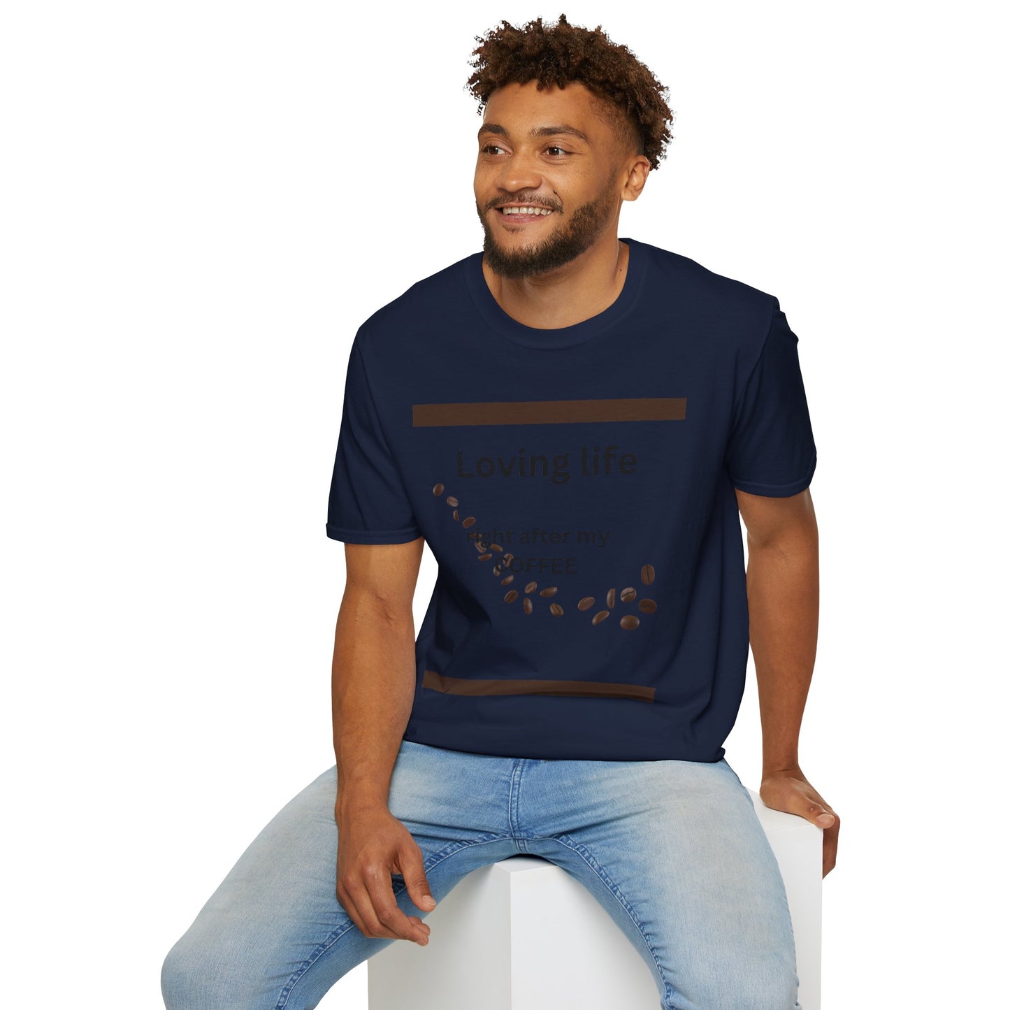 T-Shirt — "Loving life right after my coffee" Coffee Lover Graphic Tee