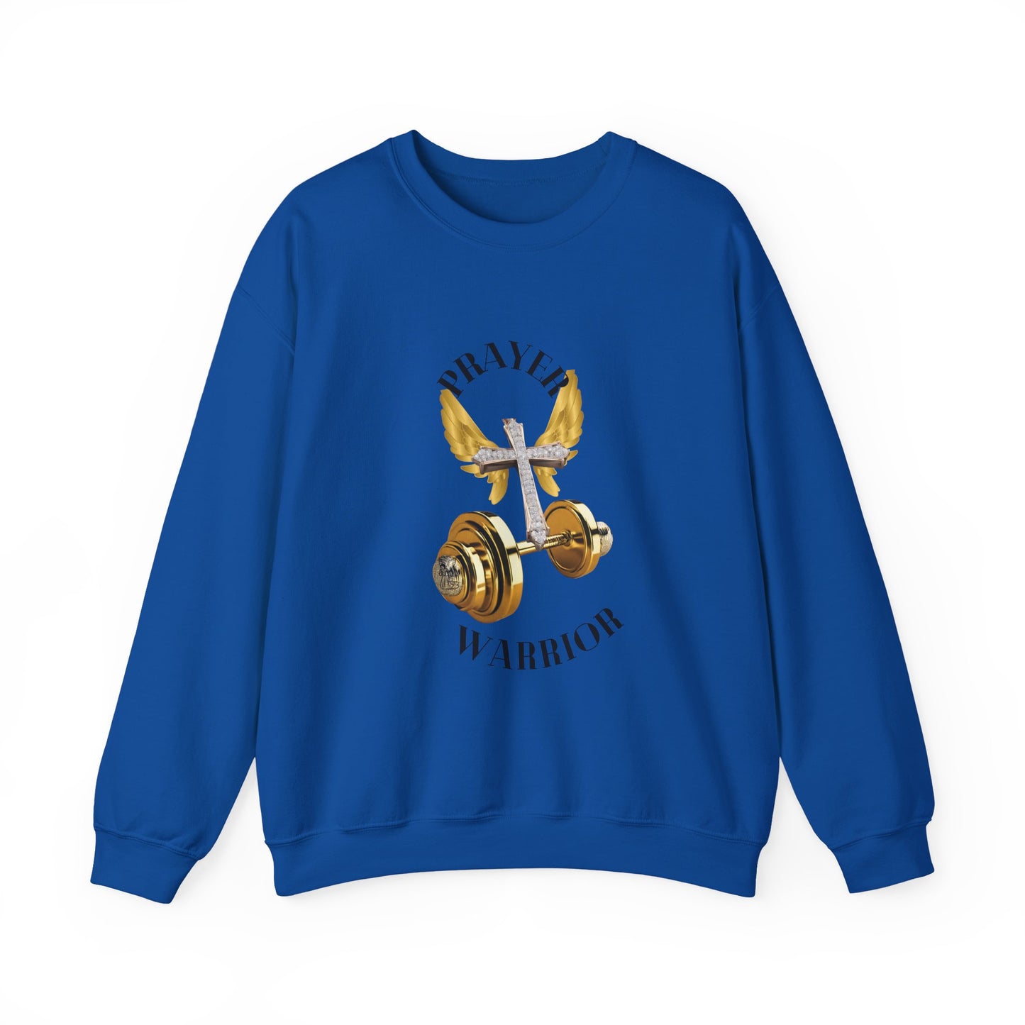 Holy Sweatshirt for "Prayer Warriors" Gold Weights with Wings  and Holy Cross