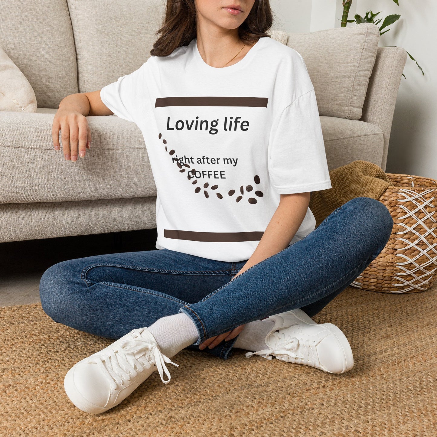 T-Shirt — "Loving life right after my coffee" Coffee Lover Graphic Tee