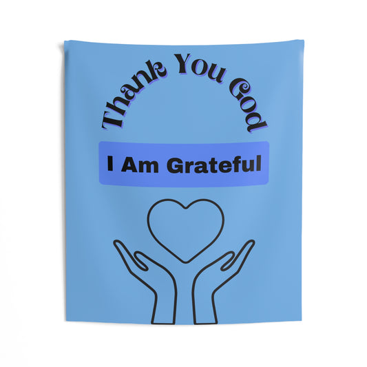"Thank You God" Home Decor - Grateful Heart Indoor Wall Tapestry