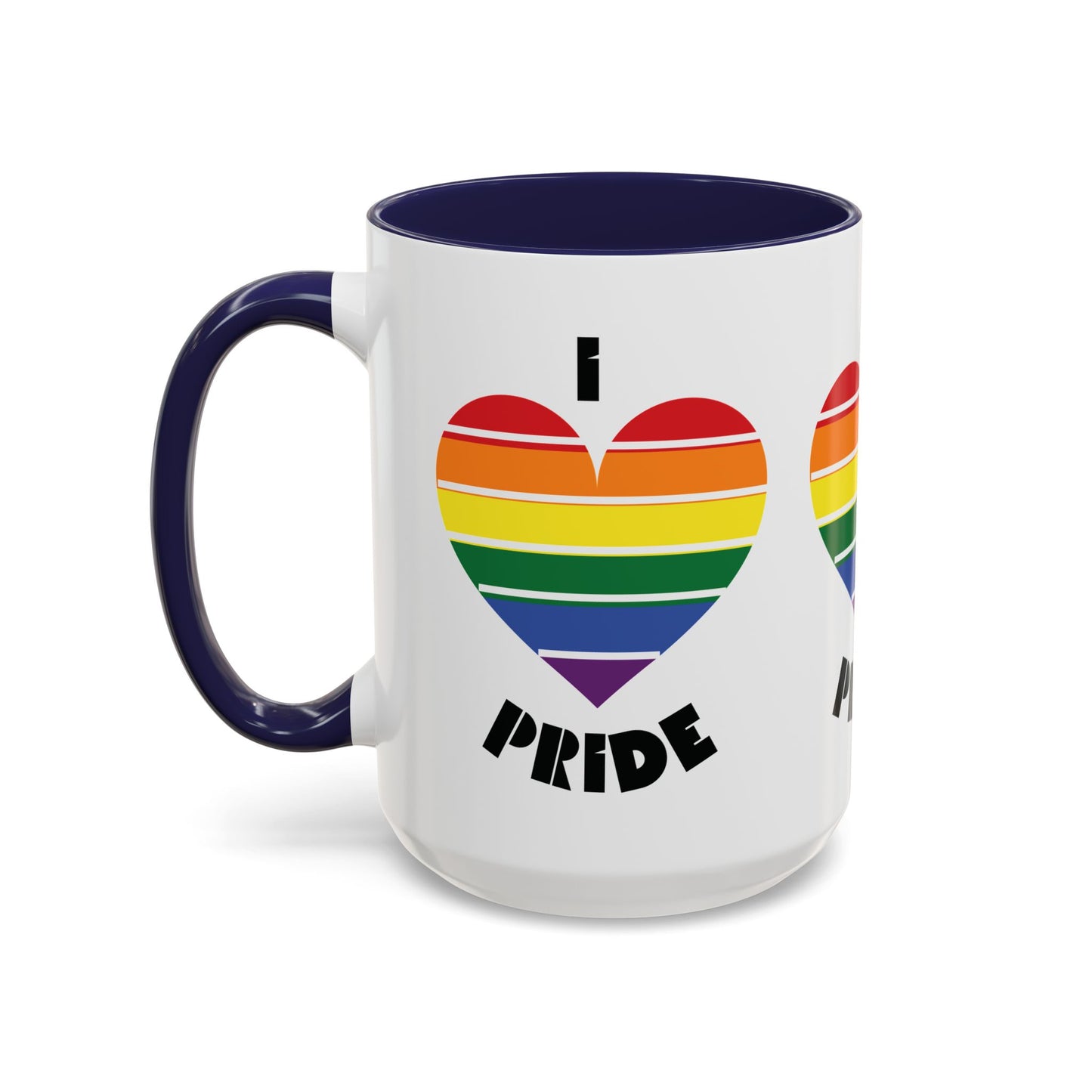 I Heart Pride Accent Coffee Mug – Rainbow Love 11/15oz