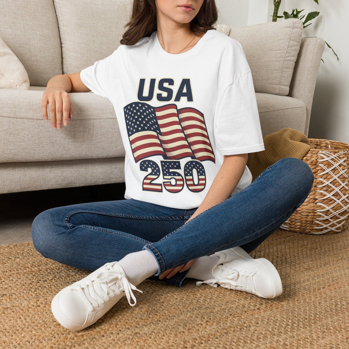 USA Flag T-Shirt — Patriotic 'USA 250' Graphic Tee