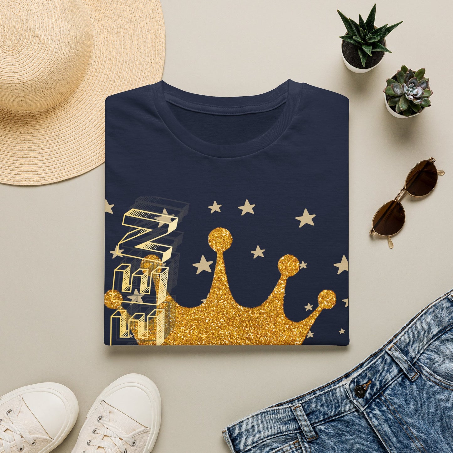 Gold Crown Tee — Glitter Queen Graphic T-Shirt