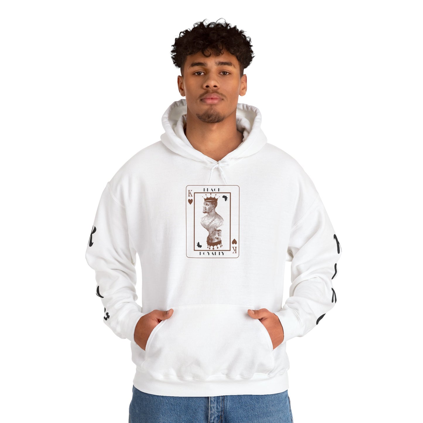 King of Hearts Hoodie — Classical Sculpture Playing Card Sweatshirt