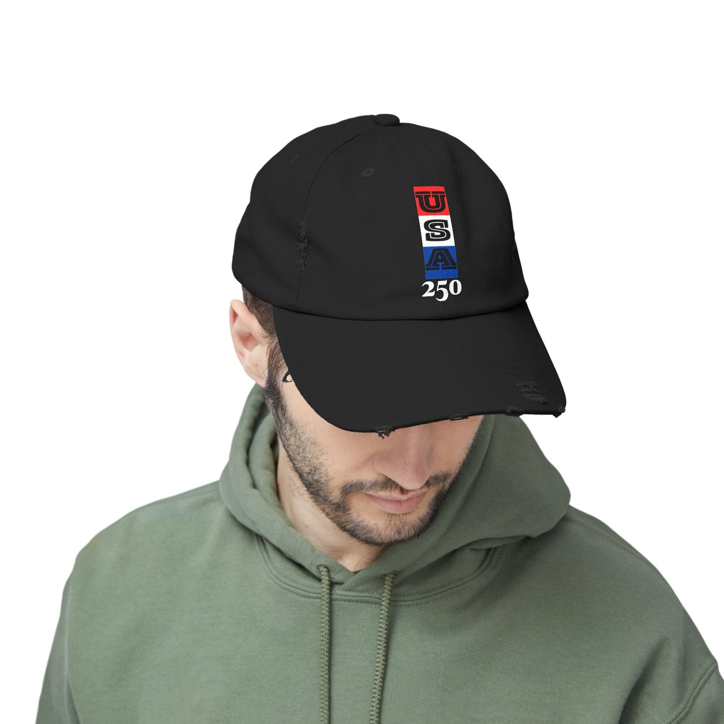 Unisex Distressed Cap with USA Design - Casual Headwear  for "USA 250"