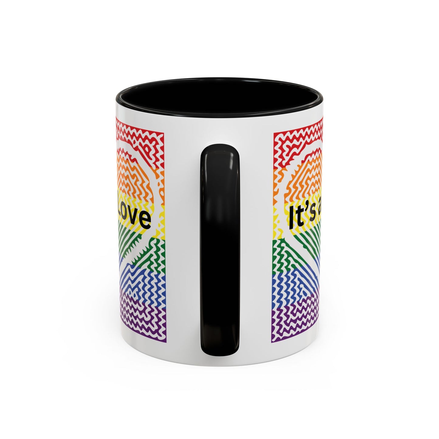 It's All Love Rainbow Heart Coffee Mug — Pride Accent Mug (11/15oz)