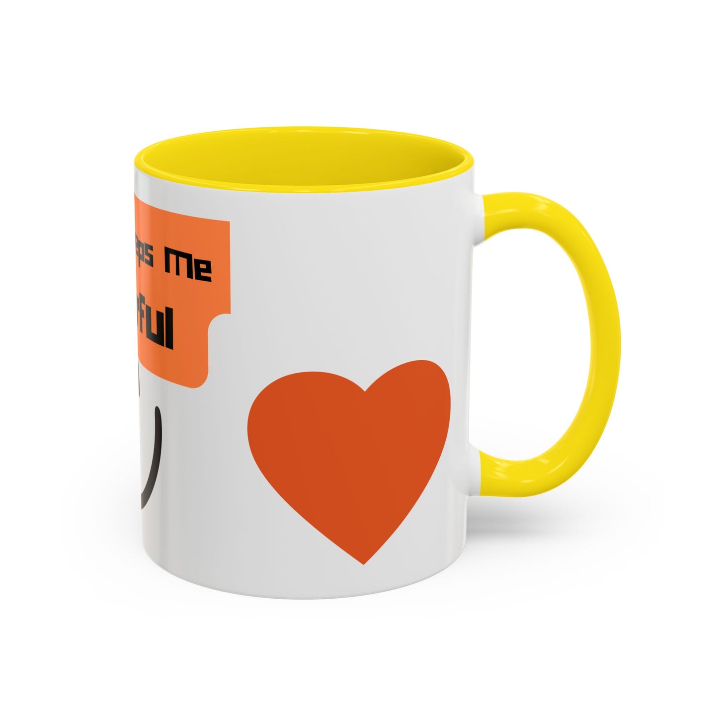 Coffee Keeps Me Cheerful Accent Mug — Smiley Heart 11/15oz