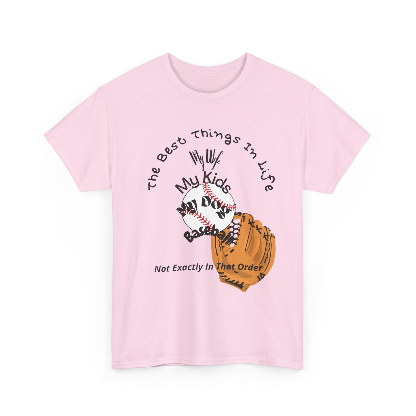 Baseball Fan Tee — "The Best Things In Life" Glove & Ball Design