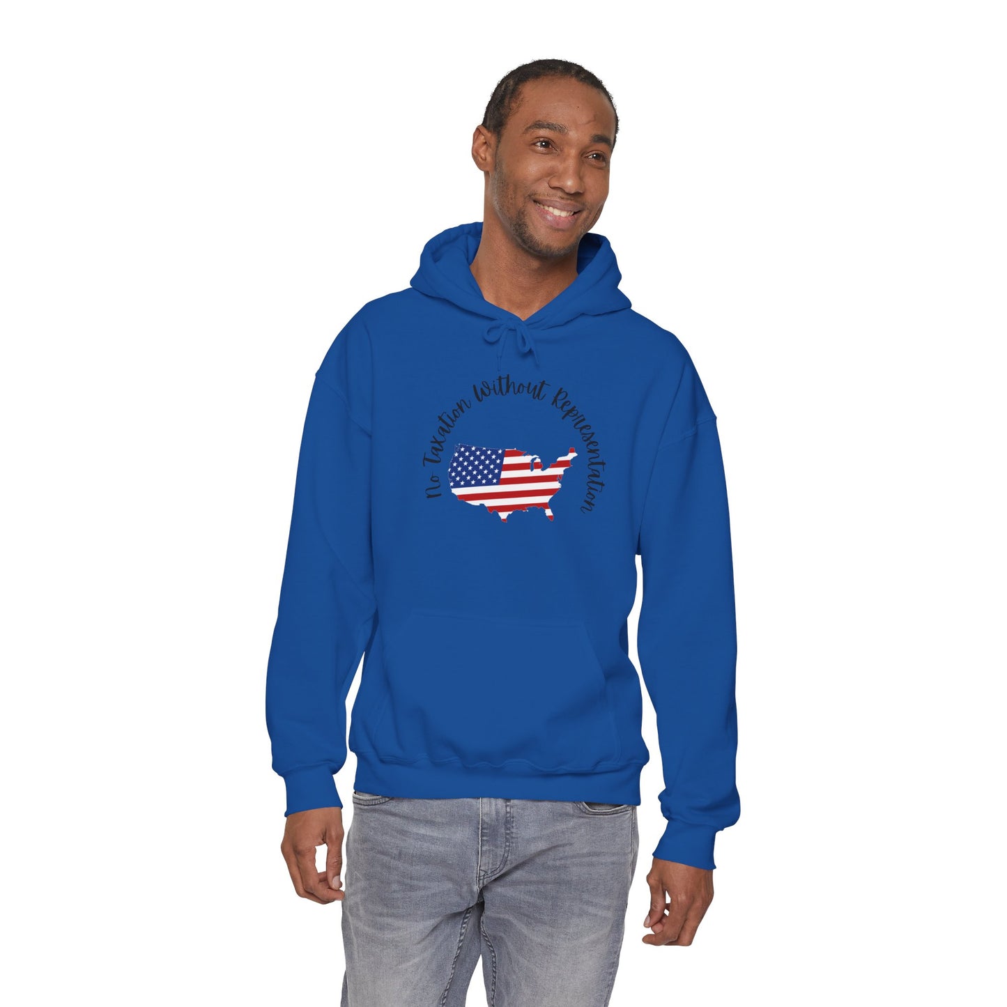 Patriotic Continent Hoodie – "No Taxation Without Representation"  USA Sweatshirt