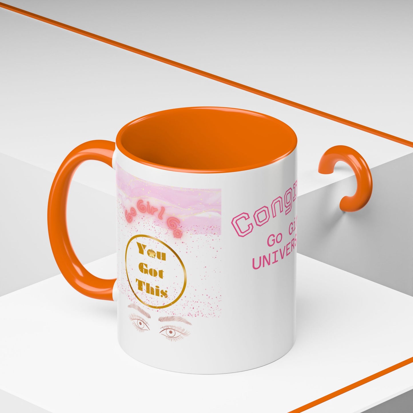 Congrats Go Girl University Accent Coffee Mug — 'You Got This' Women's Celebration Gift