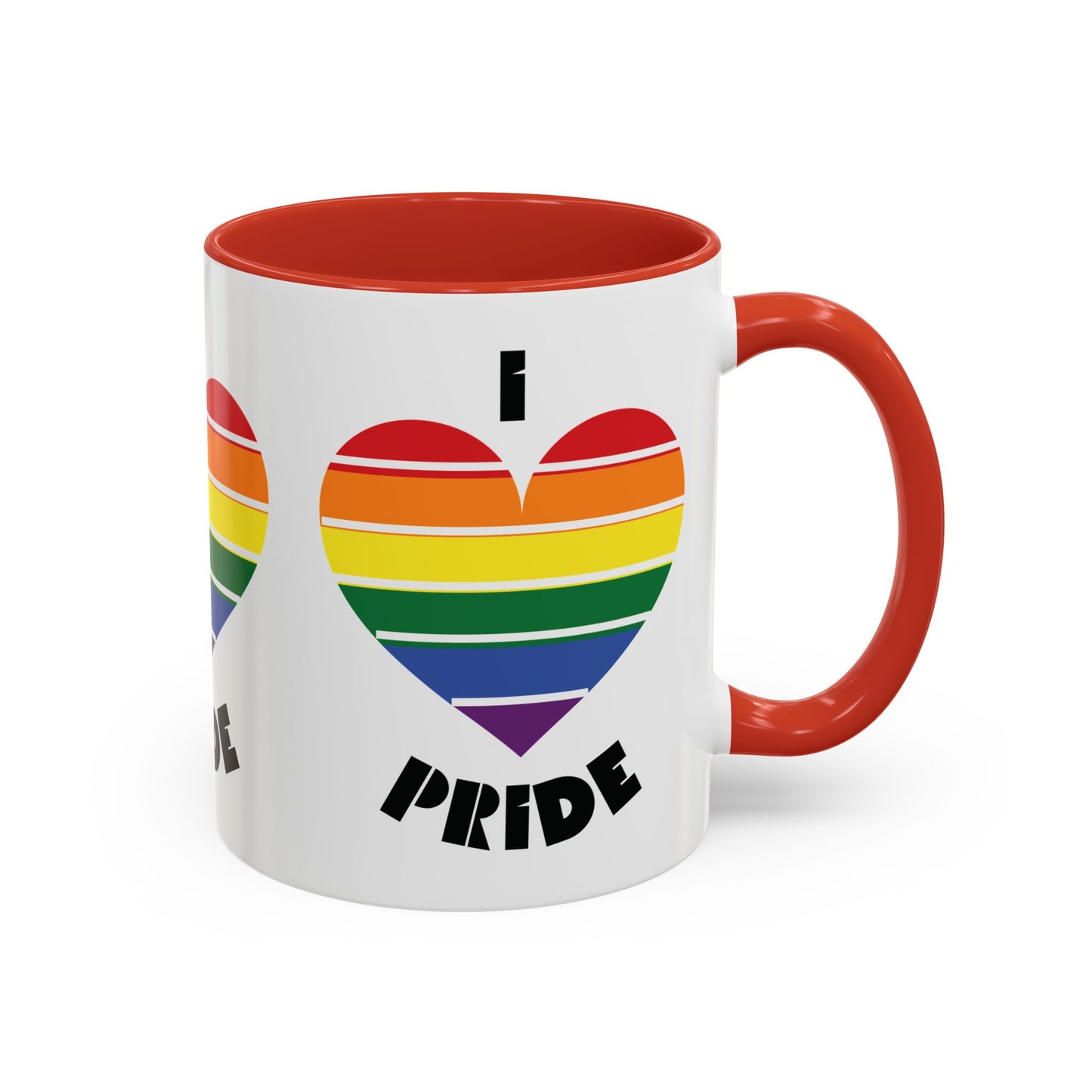 I Heart Pride Accent Coffee Mug – Rainbow Love 11/15oz
