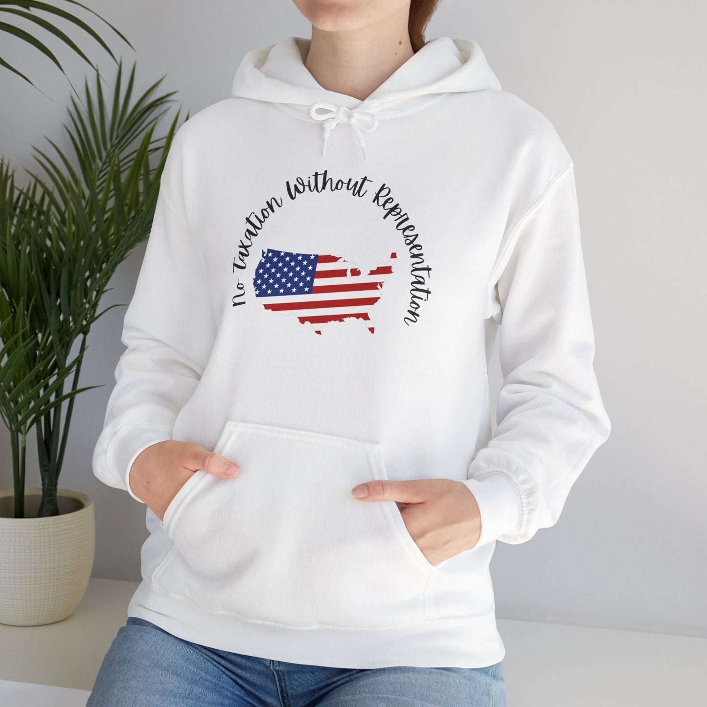 Patriotic Continent Hoodie – "No Taxation Without Representation"  USA Sweatshirt