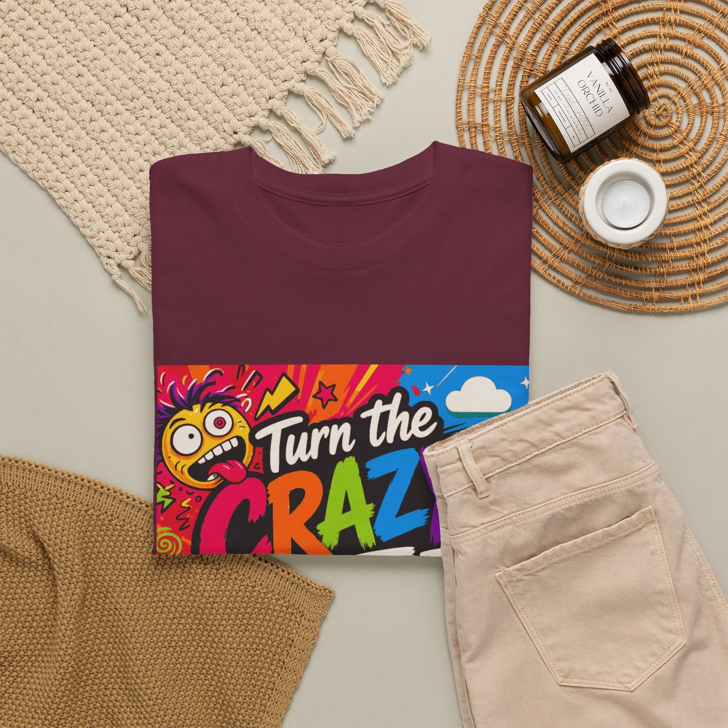 Turn the Crazy Off T-Shirt — Funny Retro Graphic Tee with On/Off Switch