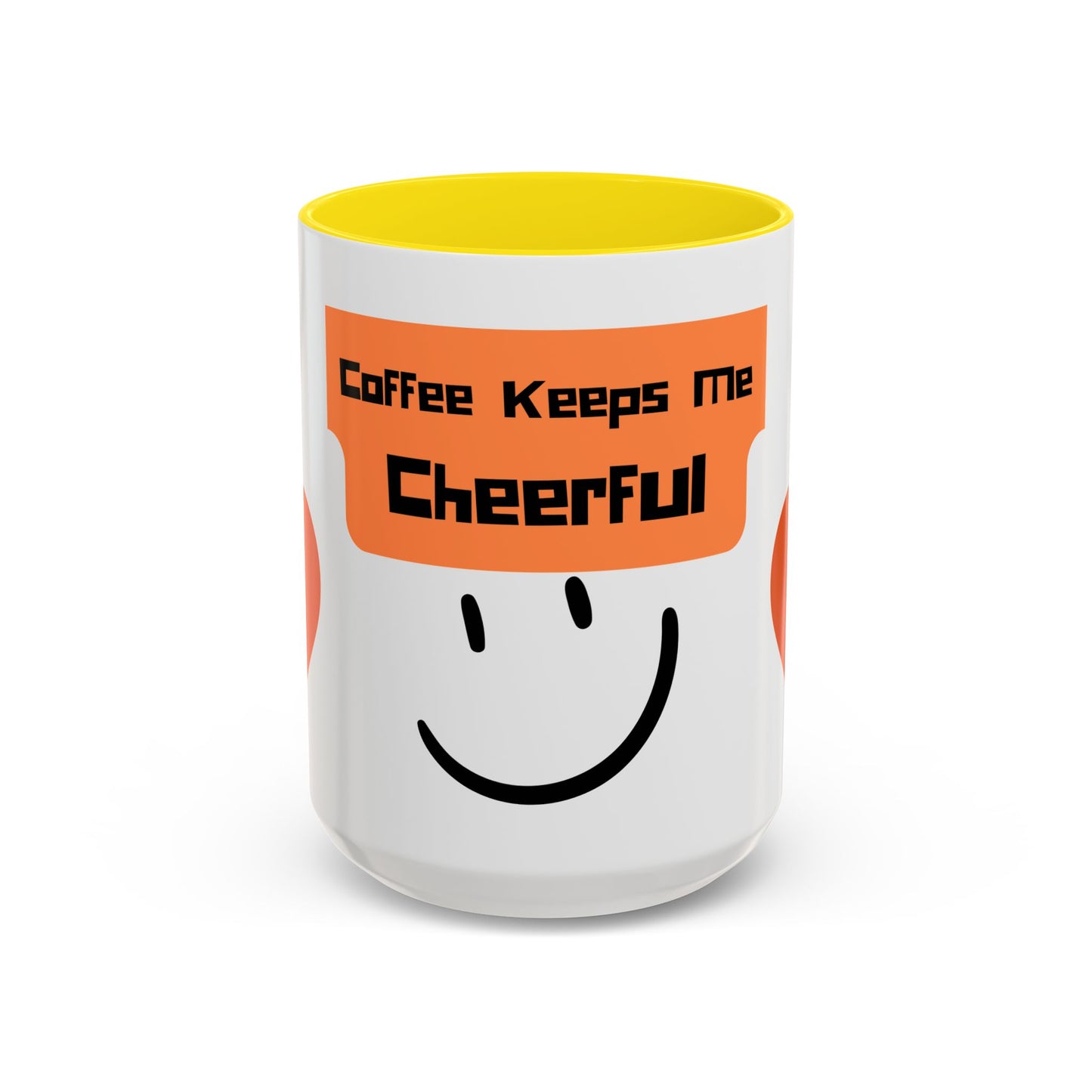 Coffee Keeps Me Cheerful Accent Mug — Smiley Heart 11/15oz