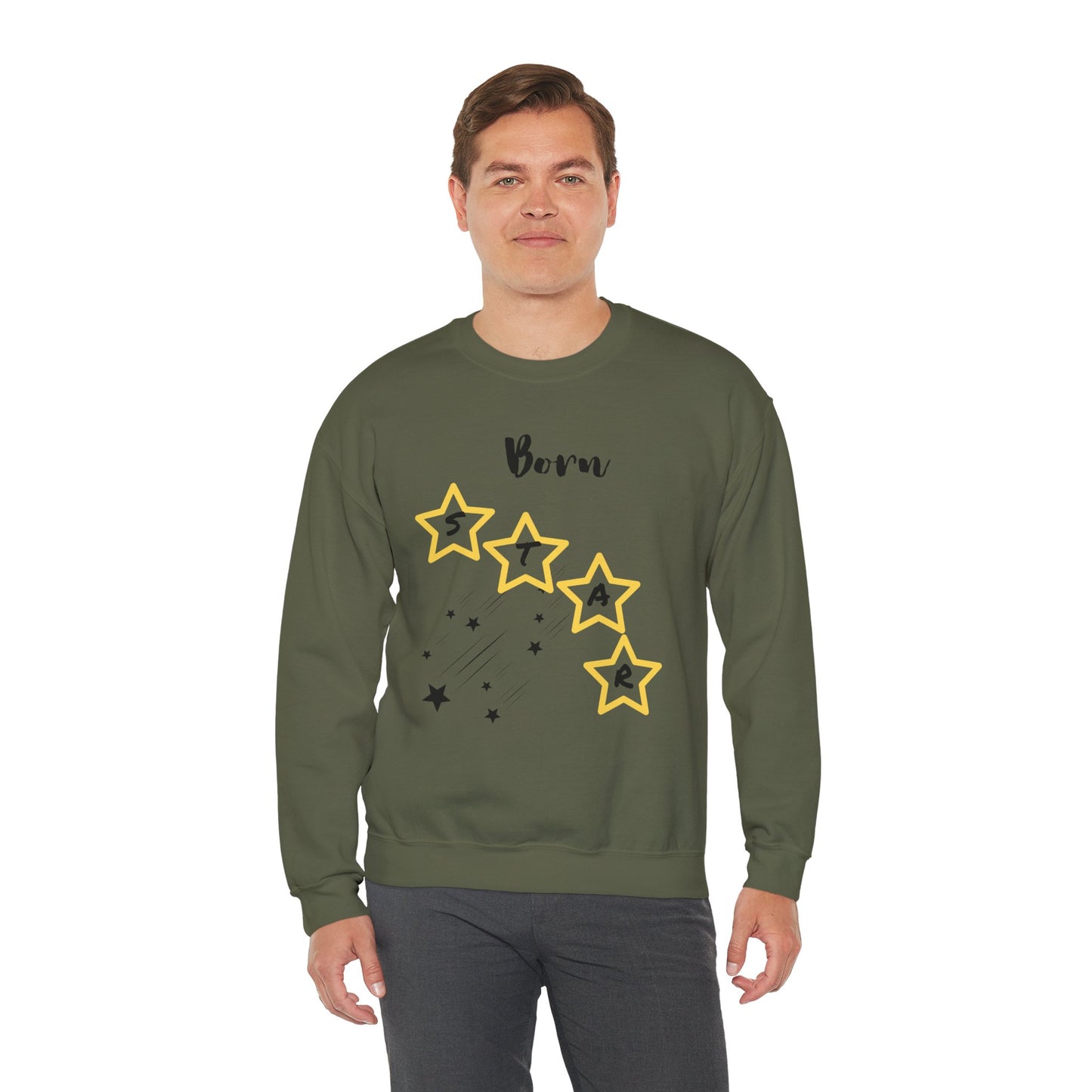 "Born Star' Unisex Heavy Blend™ Crewneck Sweatshirt - Cozy Inspiration for Every Occasion