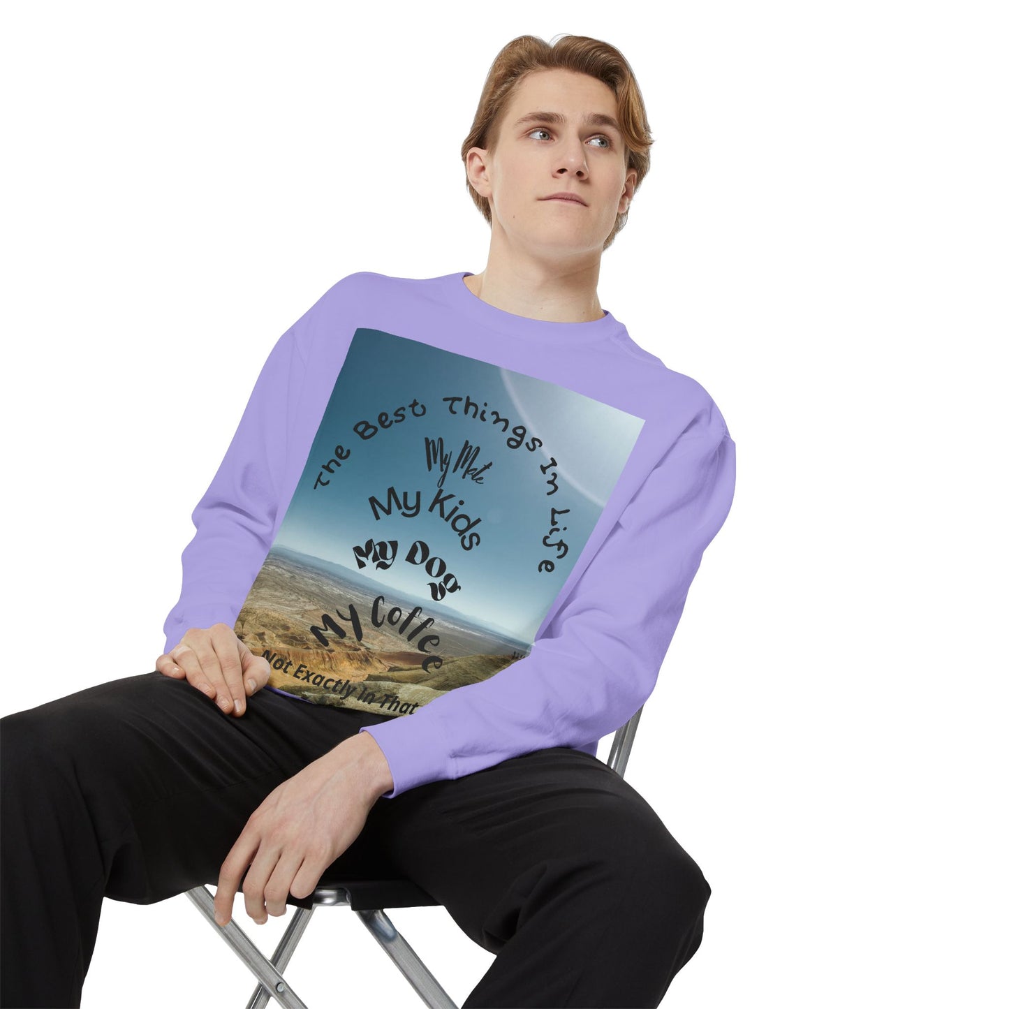 Coastal Family Vibes Sweatshirt — "The Best Things in Life" Graphic Crewneck