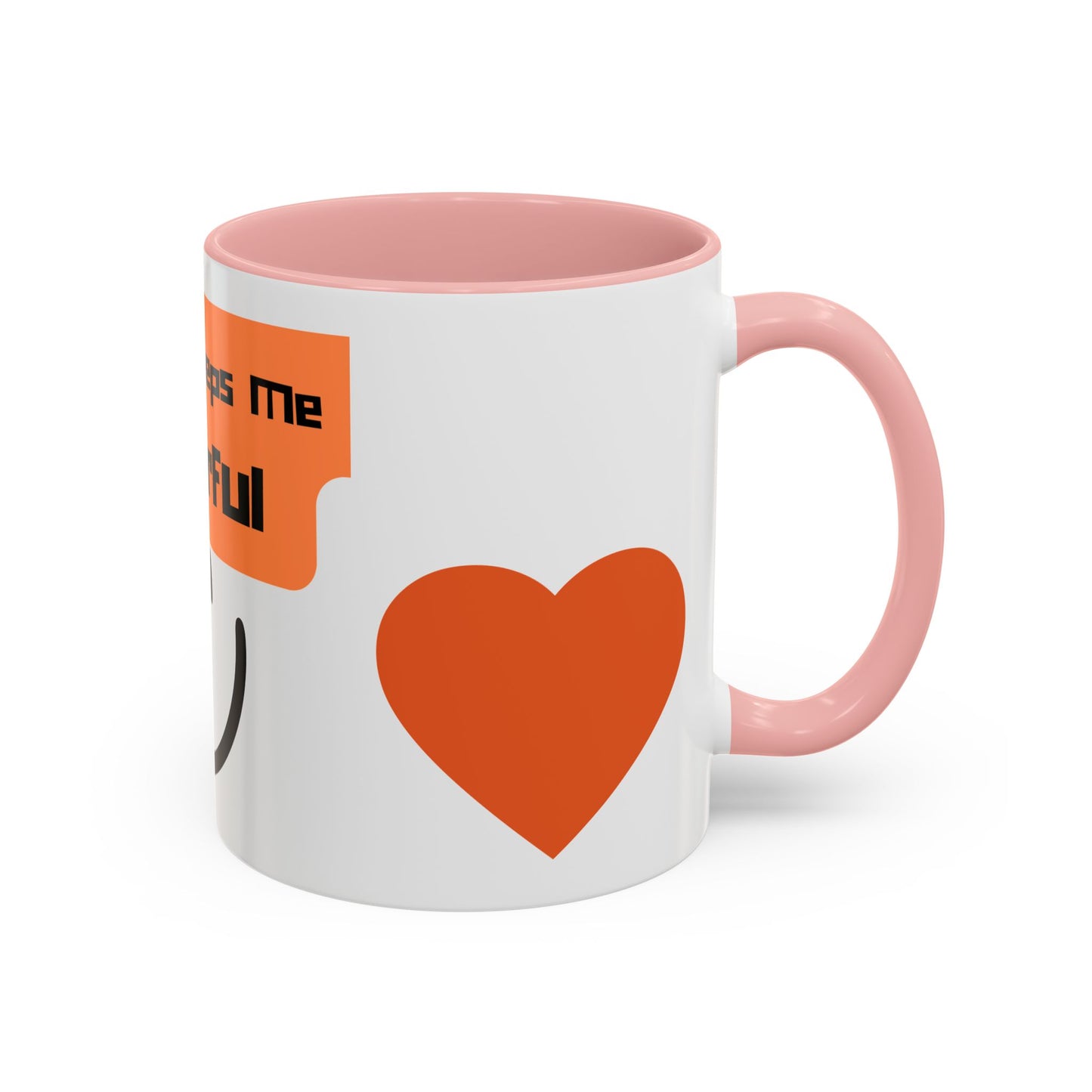 Coffee Keeps Me Cheerful Accent Mug — Smiley Heart 11/15oz