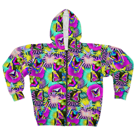 "BUTTERFLY GARDEN" Unisex Zip Hoodie