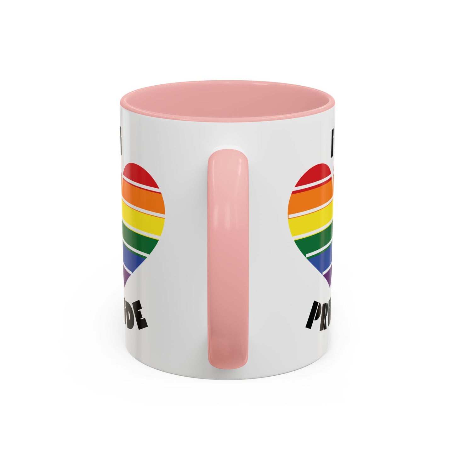 I Heart Pride Accent Coffee Mug – Rainbow Love 11/15oz