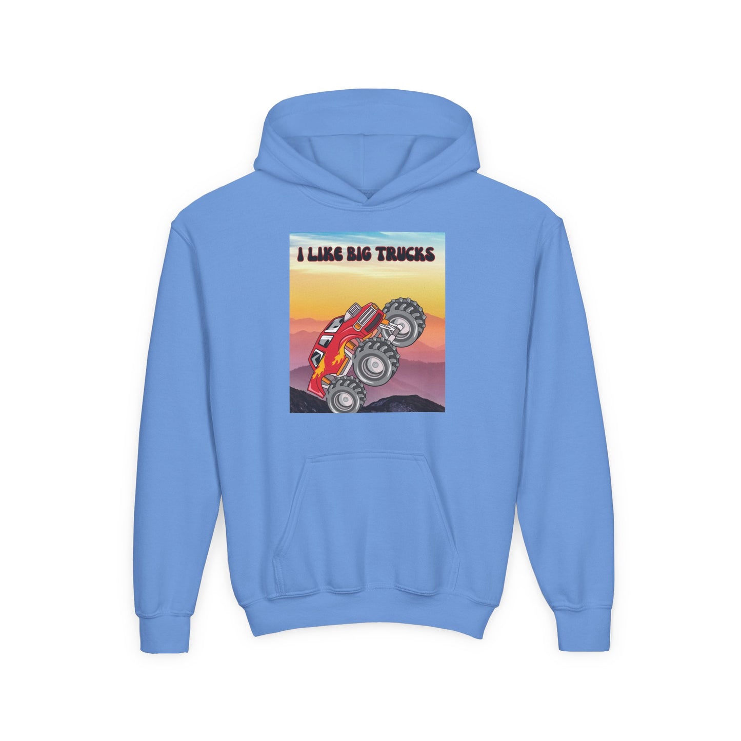 Youth Hoodie — "I Like Big Trucks" Monster Truck Graphic