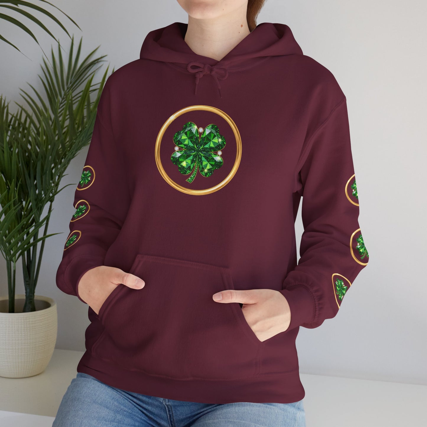 St. Patrick’s Day Lucky Pot Hoodie — Gold Pot of Money Shamrock Sweatshirt