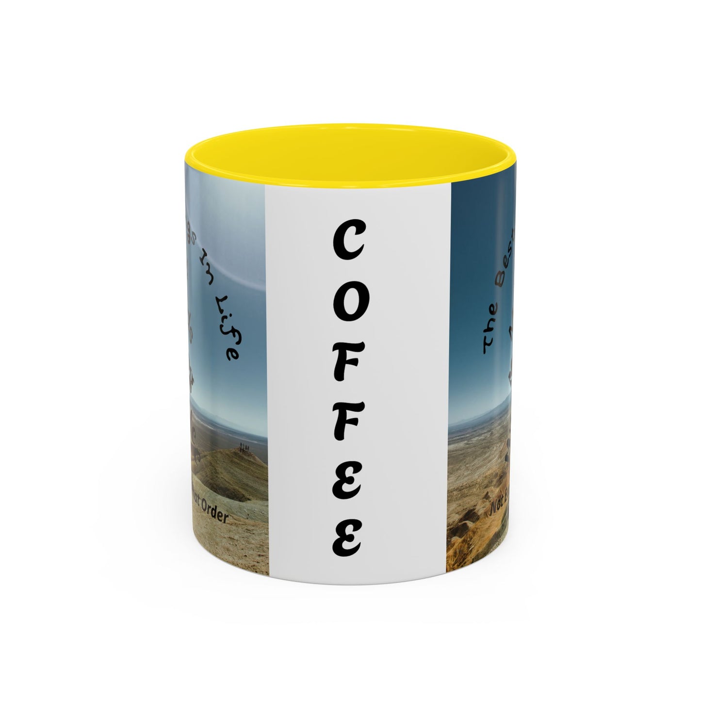 Coffee Mug — “The Best Things in Life: My Mate, My Kids, My Dog, My Coffee” Accent Ceramic Mug