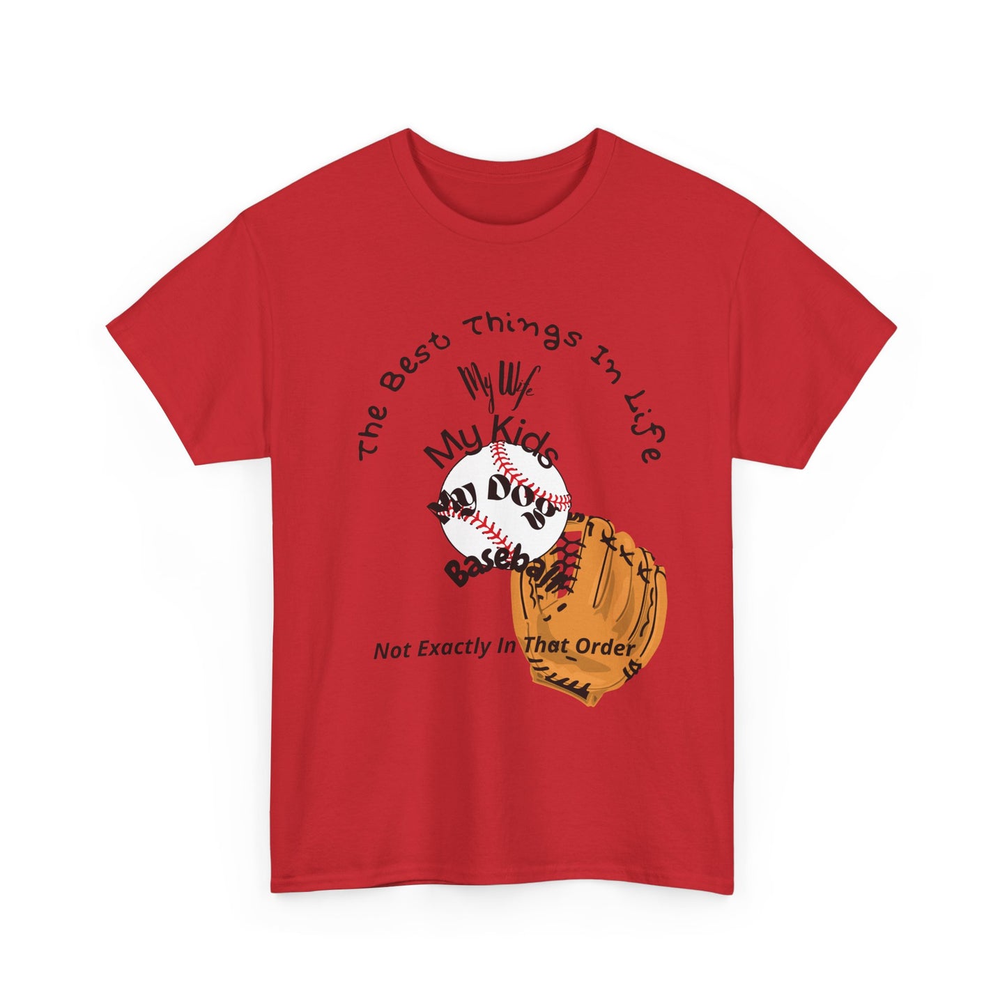 Baseball Fan Tee — "The Best Things In Life" Glove & Ball Design