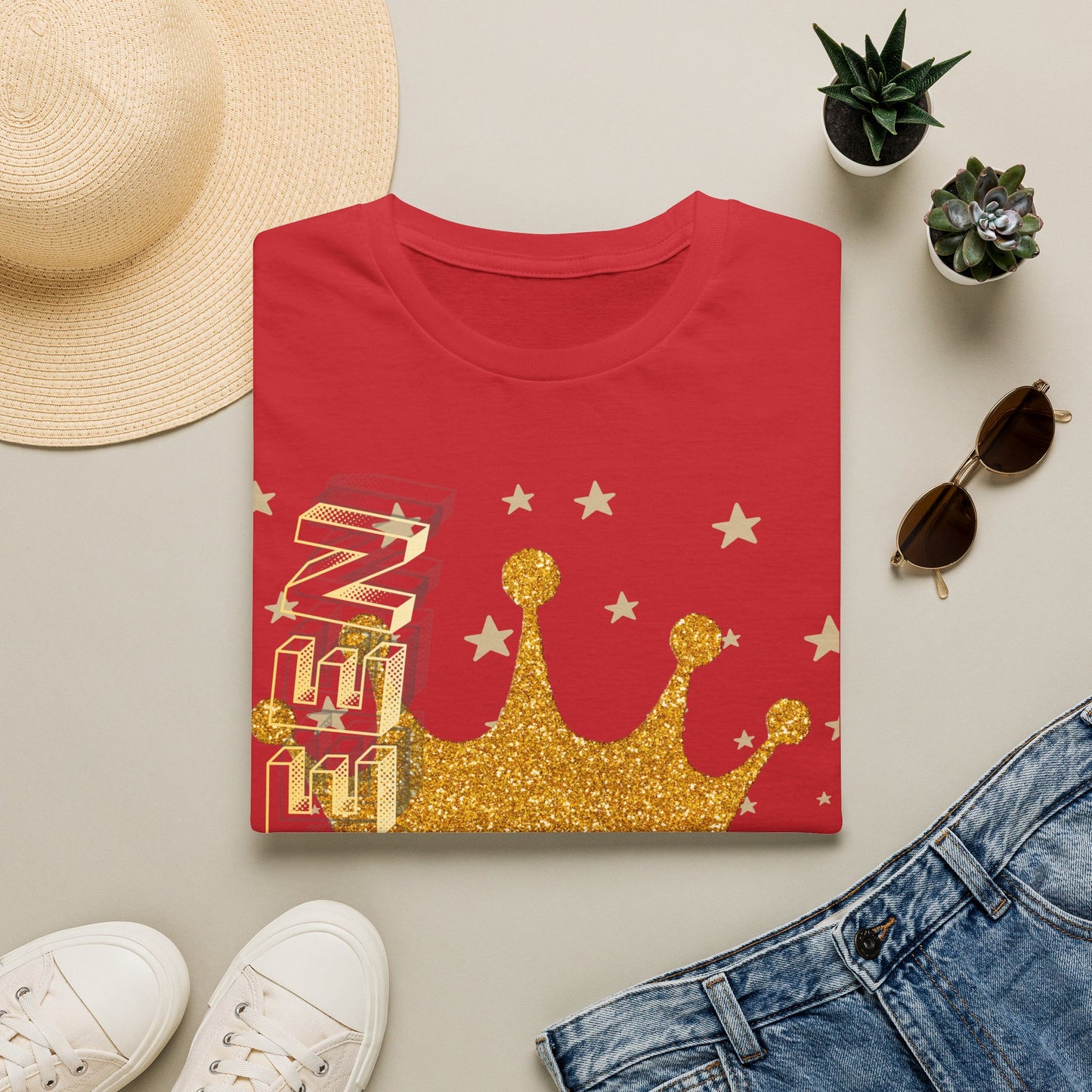 Gold Crown Tee — Glitter Queen Graphic T-Shirt