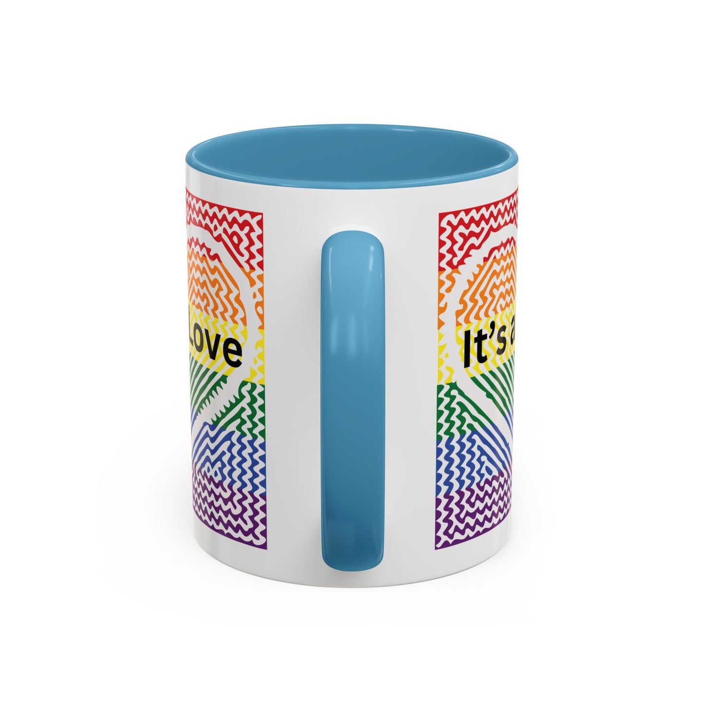 It's All Love Rainbow Heart Coffee Mug — Pride Accent Mug (11/15oz)