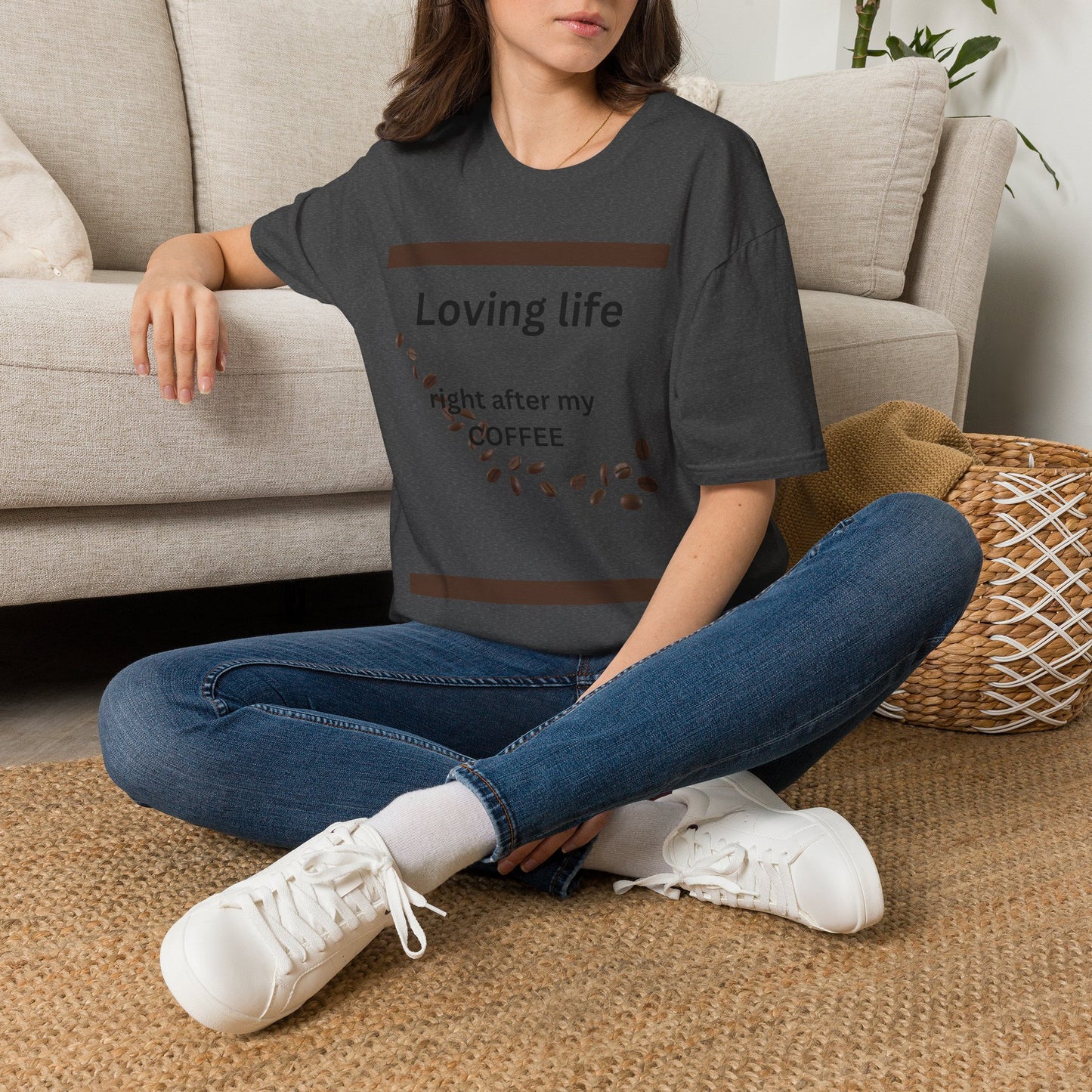 T-Shirt — "Loving life right after my coffee" Coffee Lover Graphic Tee