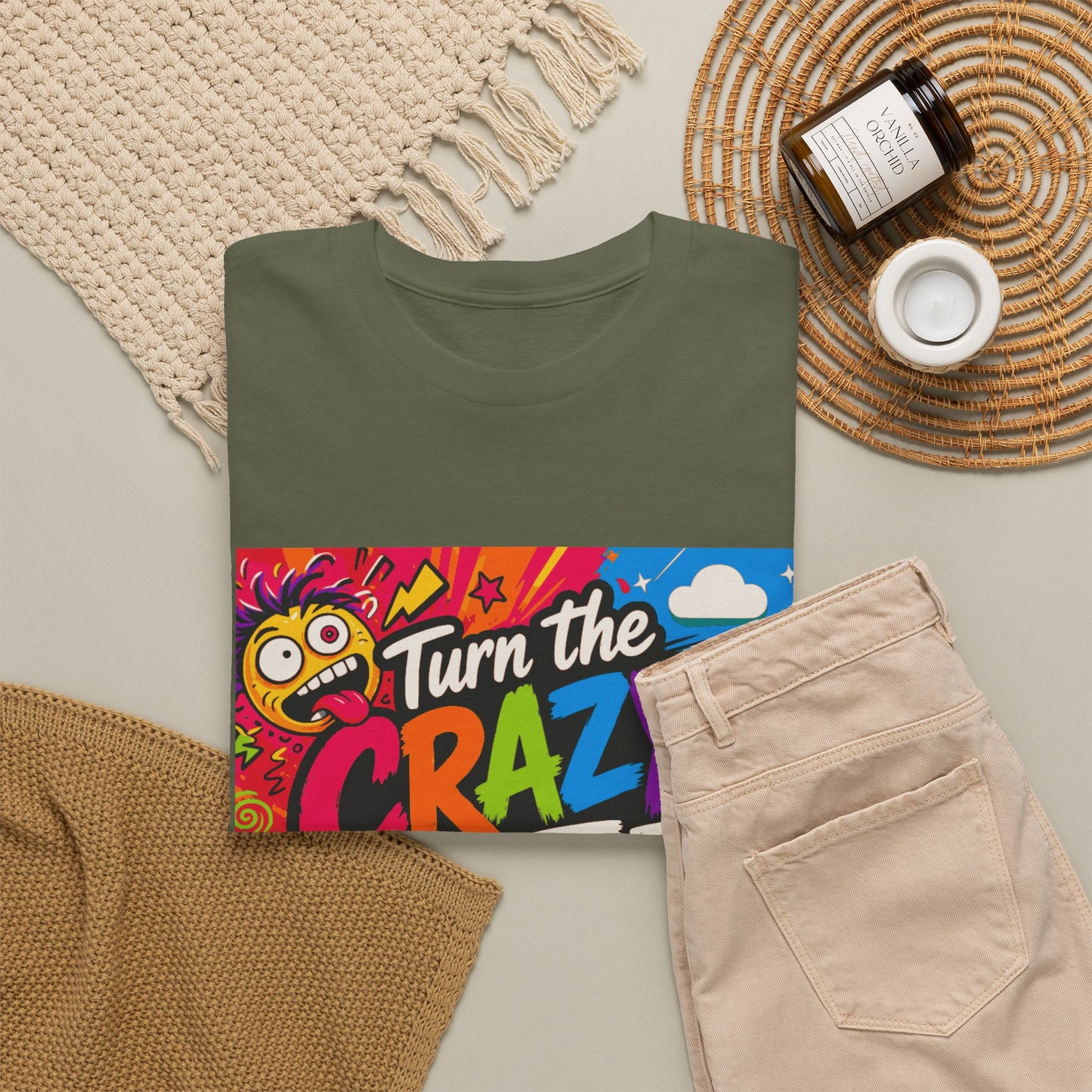 Turn the Crazy Off T-Shirt — Funny Retro Graphic Tee with On/Off Switch
