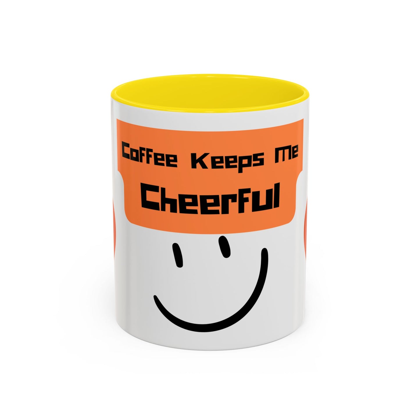Coffee Keeps Me Cheerful Accent Mug — Smiley Heart 11/15oz