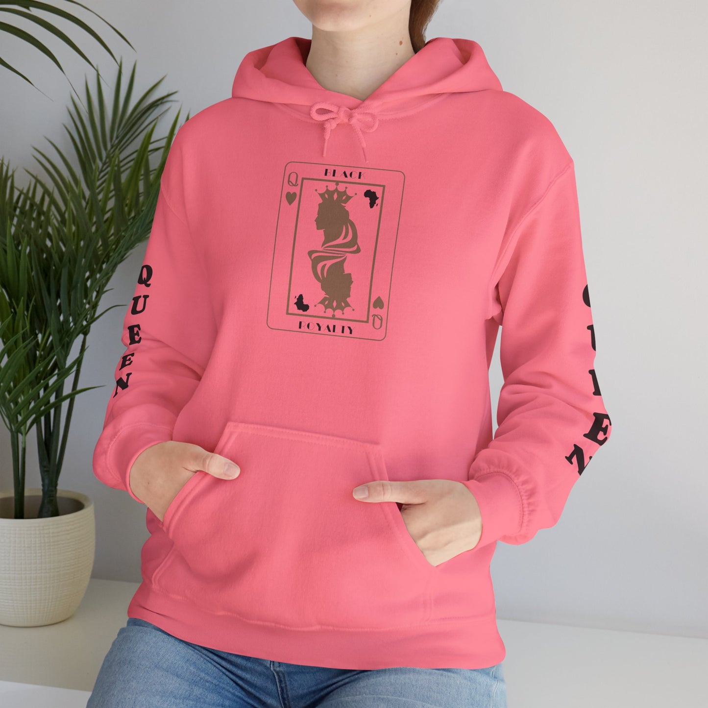 Queen of Hearts Card Hoodie — Graphic Playing Card Sweatshirt
