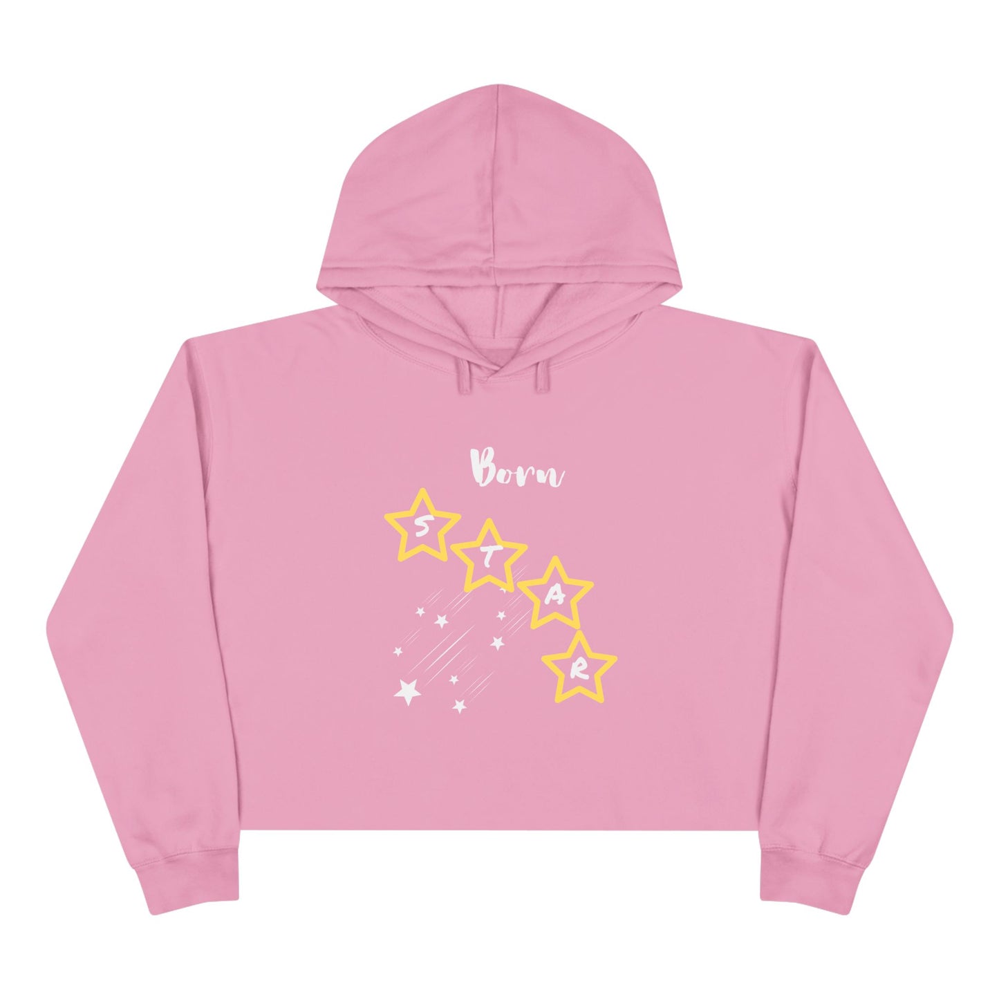 Born Star Crop Hoodie — Women's Celestial Graphic Cropped Hoodie