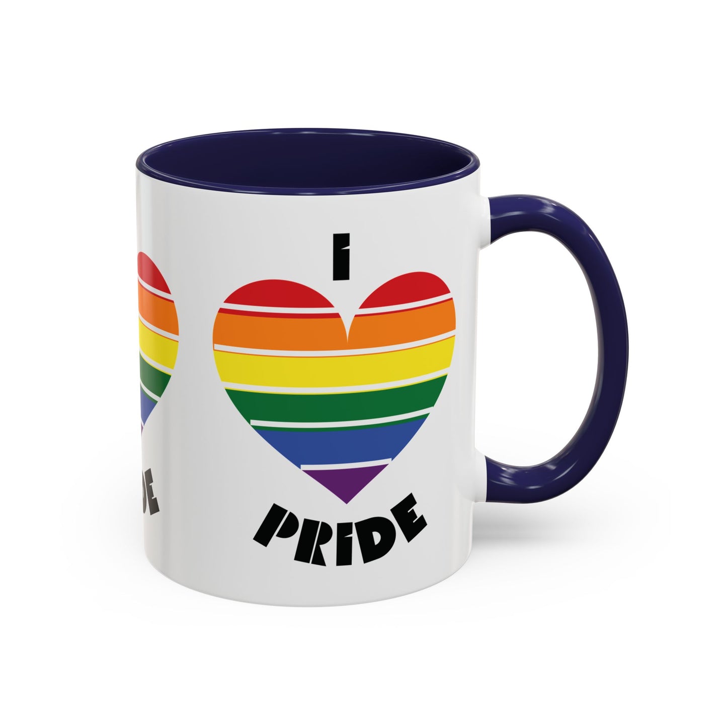 I Heart Pride Accent Coffee Mug – Rainbow Love 11/15oz