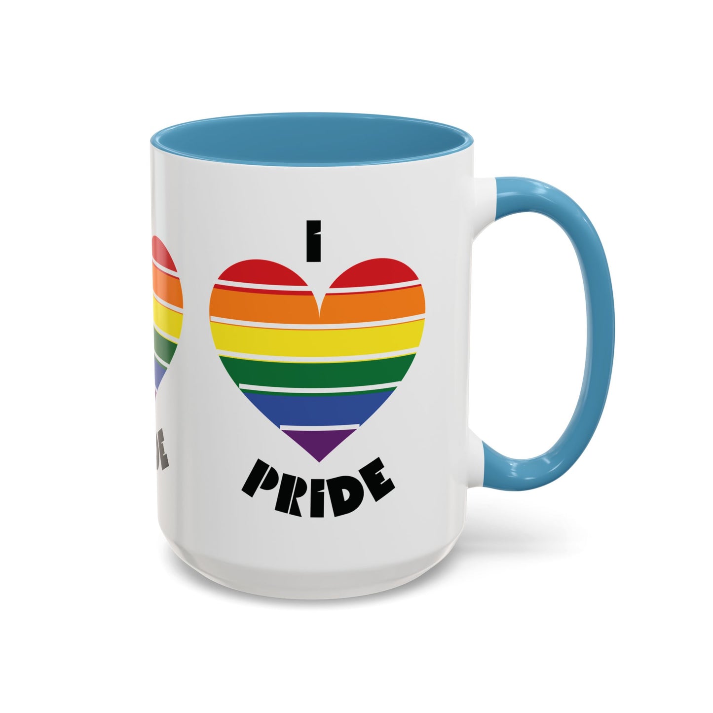 I Heart Pride Accent Coffee Mug – Rainbow Love 11/15oz