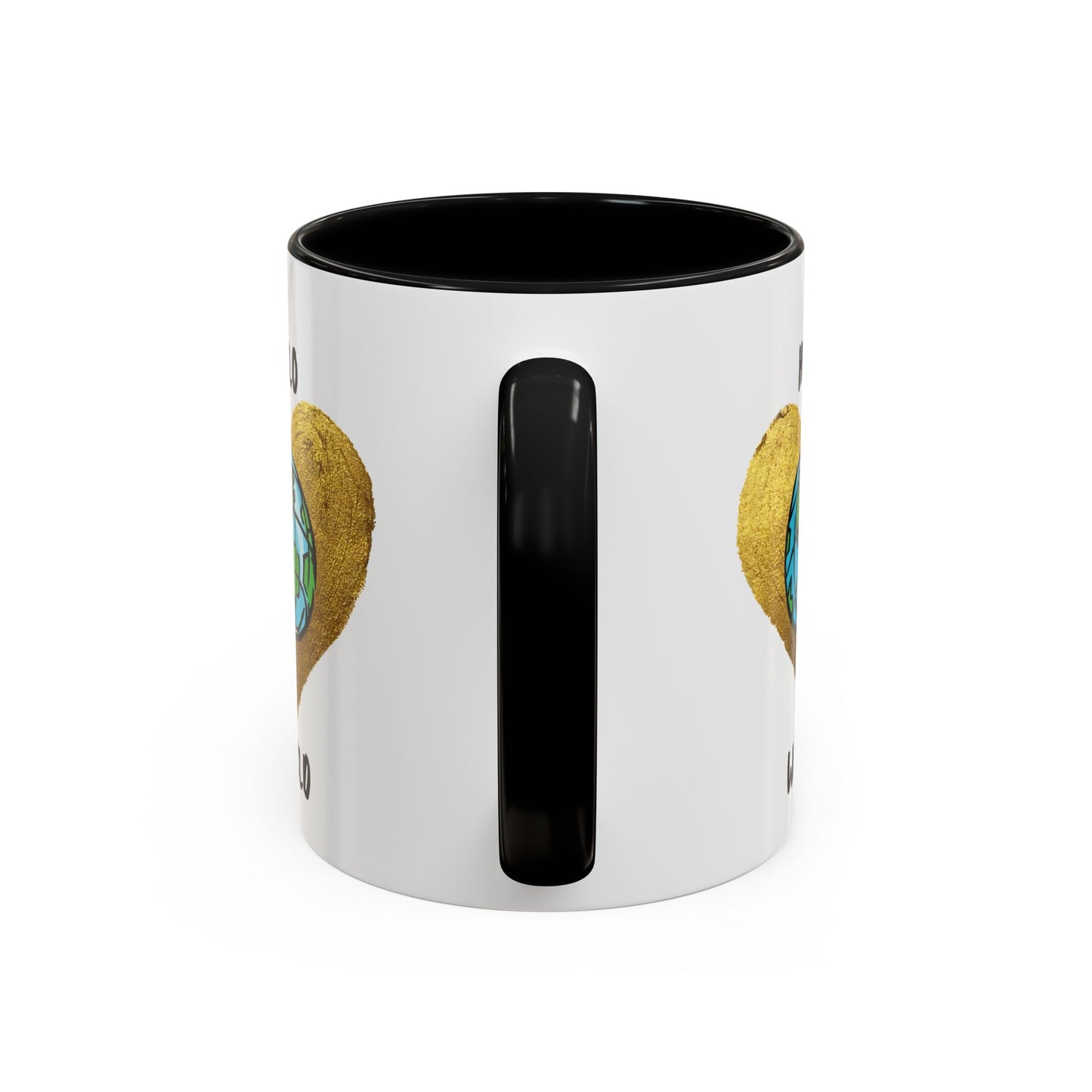 Hello World Coffee Mug — Heart Globe Accent 11oz