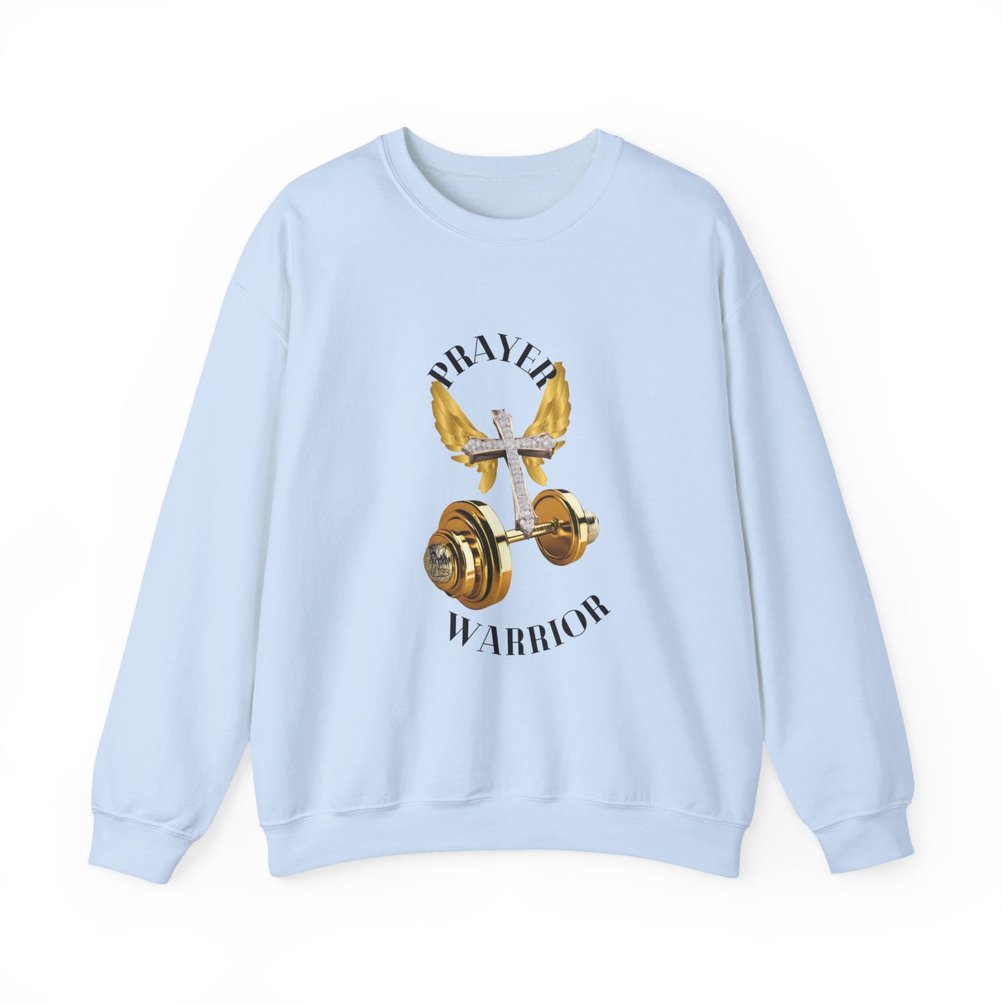 Holy Sweatshirt for "Prayer Warriors" Gold Weights with Wings  and Holy Cross