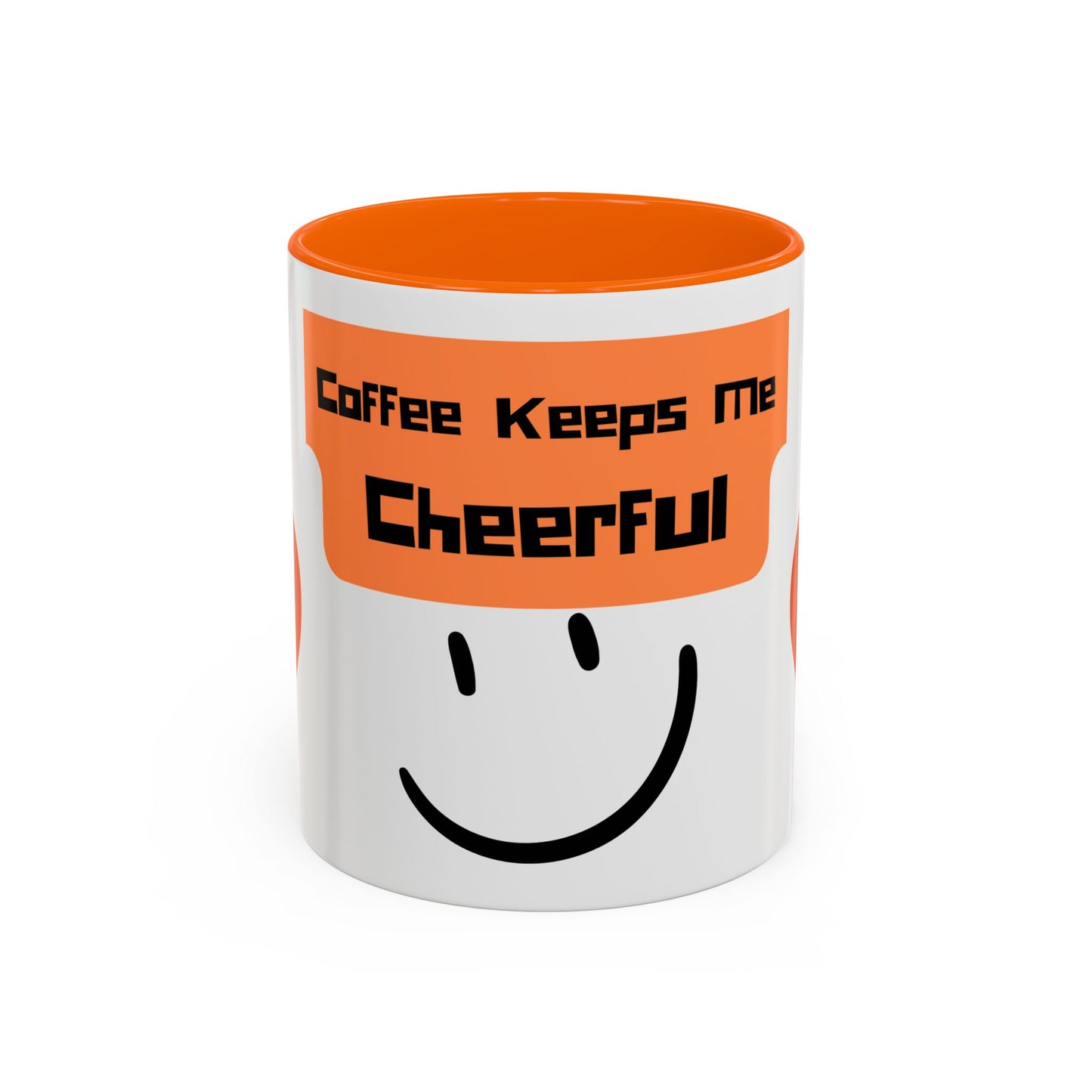 Coffee Keeps Me Cheerful Accent Mug — Smiley Heart 11/15oz