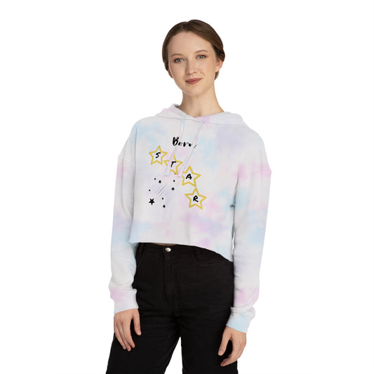 'Born Star' - Women’s Cropped Hoodie - Stylish & Comfortable Sweatshirt for Celebrations