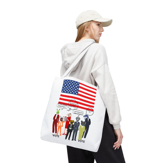 Patriotic Vote Tote Bag, Eco-Friendly Shopping Bag, Political Campaign Merchandise, Election Day Gift, USA Flag Design