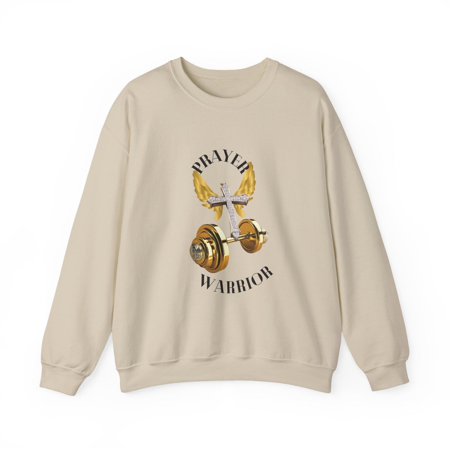Holy Sweatshirt for "Prayer Warriors" Gold Weights with Wings  and Holy Cross
