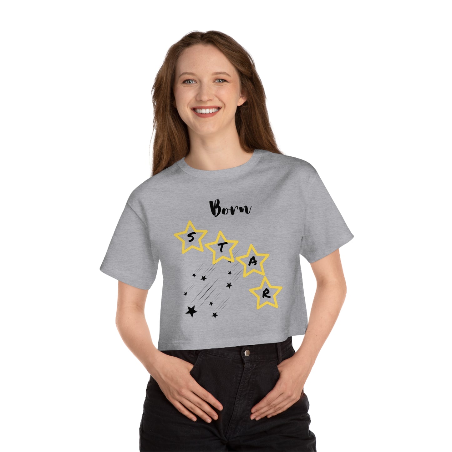 'Born Star' - Women's Cropped T-Shirt - Casual, Fun, Stylish Tee