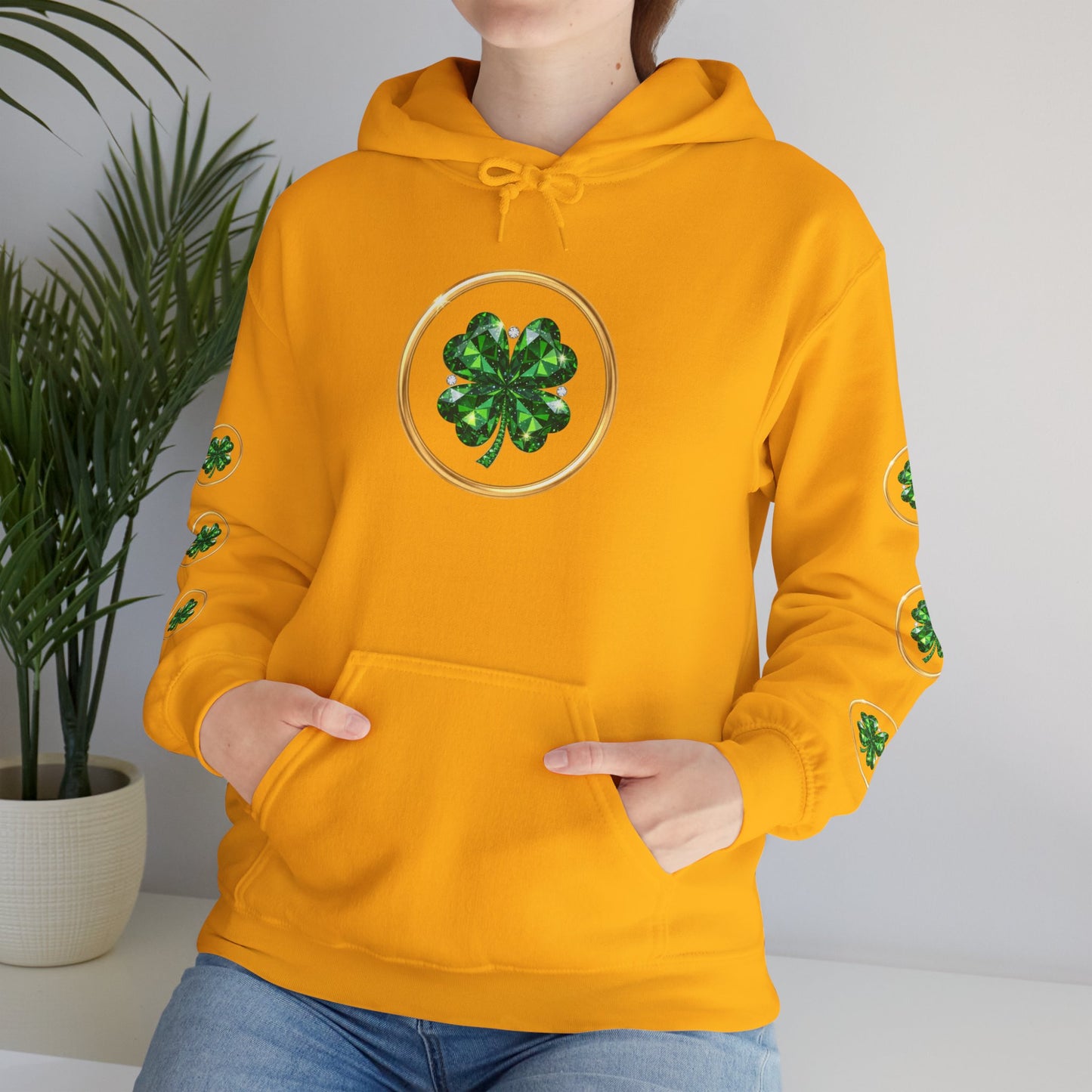 St. Patrick’s Day Lucky Pot Hoodie — Gold Pot of Money Shamrock Sweatshirt
