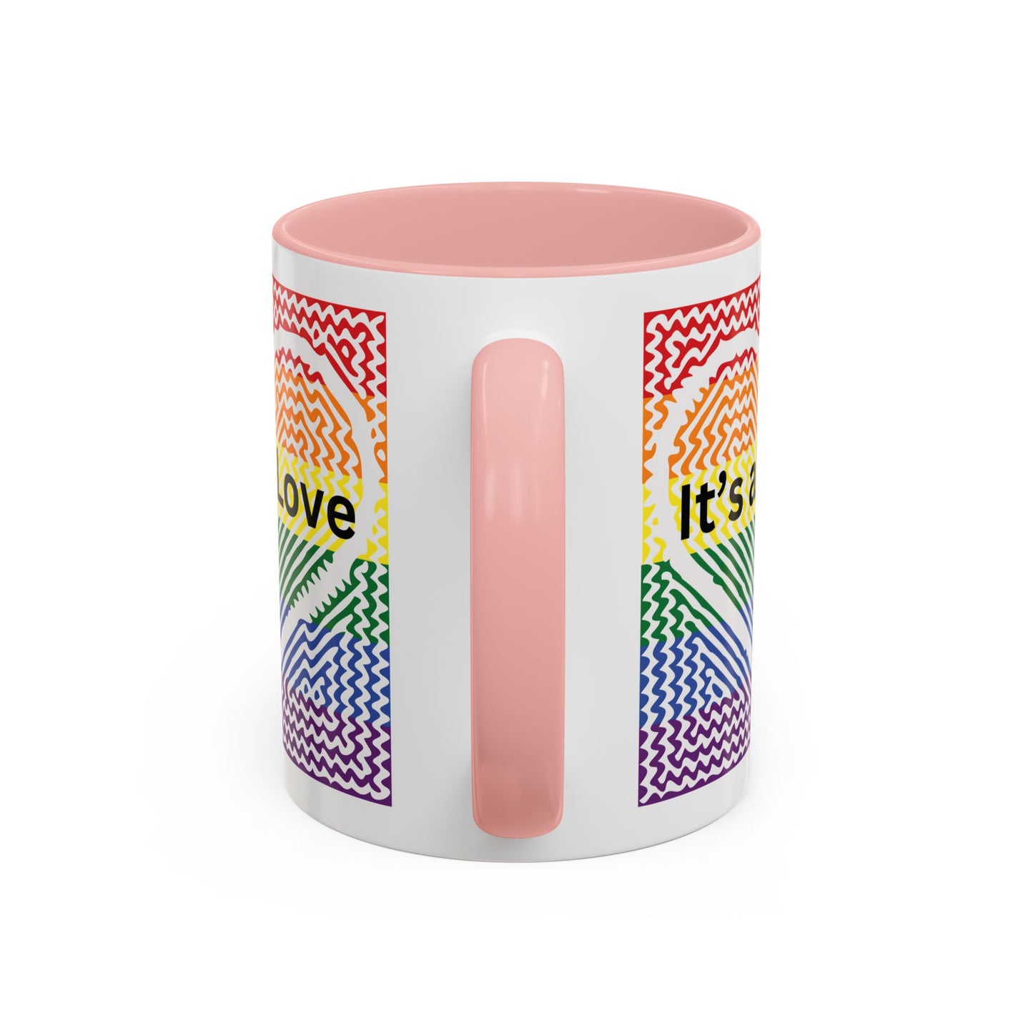 It's All Love Rainbow Heart Coffee Mug — Pride Accent Mug (11/15oz)